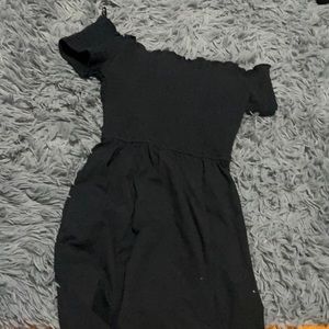 Black ruffle dress